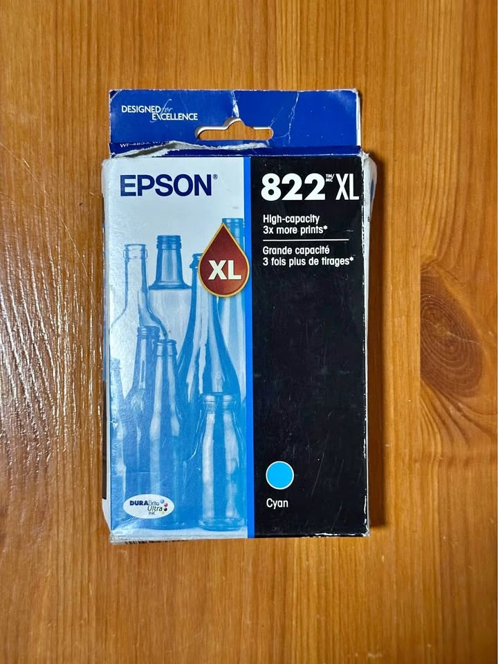 Epson 822XL Cyan Ink Cartridge T822XL220 — Genuine — New