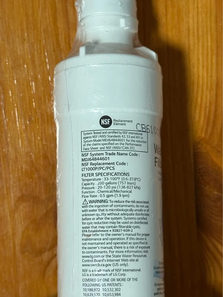 LG LT1000P Water Filter Replacement Cartridge — ADQ747935 — New - photo 3
