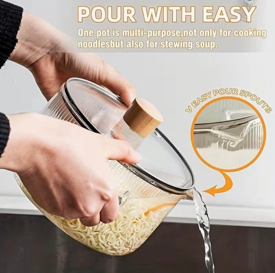 2.3L Glass Cooking Pot with Lid — Borosilicate Glass - photo 2
