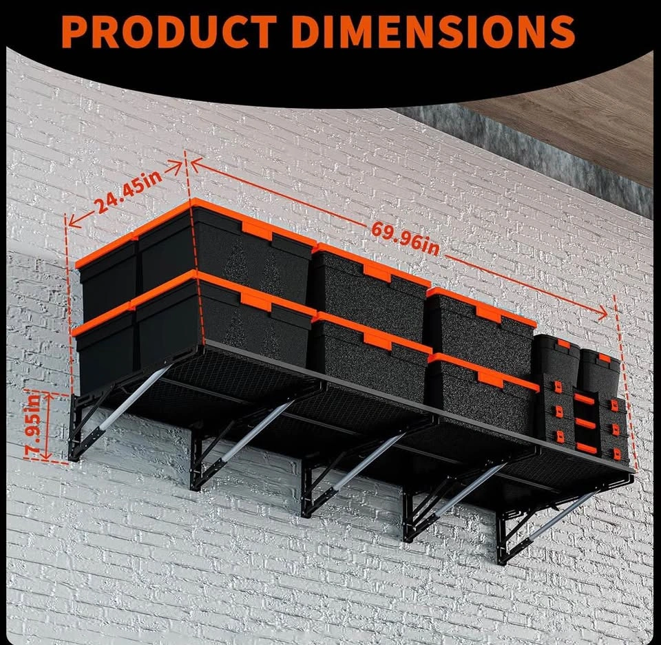 NEW Heavy-Duty Folding Garage Storage Rack CK-Q401 — 500 lb Capa - photo 2