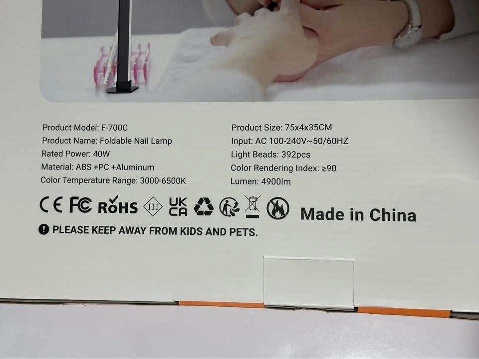 F-700C Foldable Nail Lamp — 40W LED Manicure Table Lamp — New - photo 3