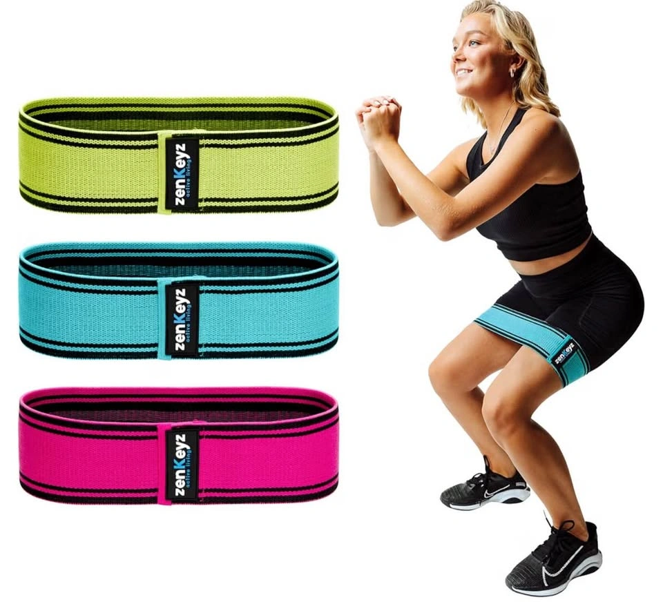 ZENKEYZ Fabric Resistance Bands Set of 3 — Light/Medium/Heavy - photo 2