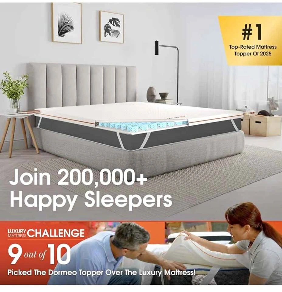 New Dormeo Premium Queen Breathable Mattress Topper