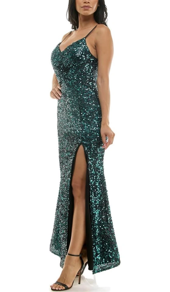 Violet Weekend Sequin Maxi Dress — Size 9/10 — Hunter Black - photo 2