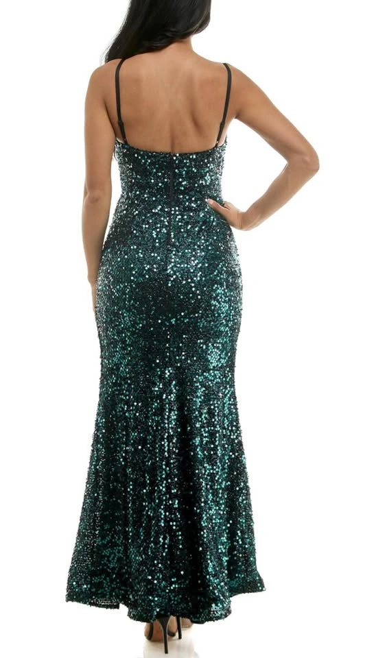 Violet Weekend Sequin Maxi Dress — Size 9/10 — Hunter Black - photo 3