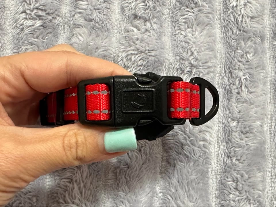 Red Reflective Dog Collar — Size XS — Adjustable — Soft Padded L - photo 2