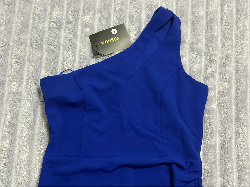 WOosea Royal Blue One-Shoulder Maxi Dress — Size S - photo 5
