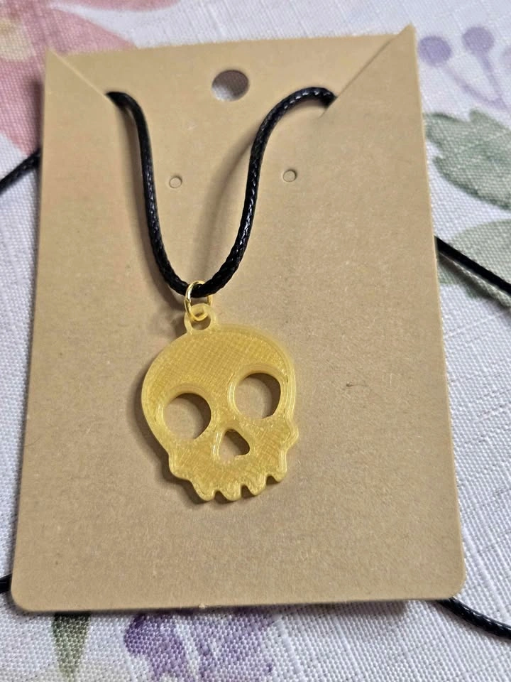 Gold Skull Necklace (3D Printed)