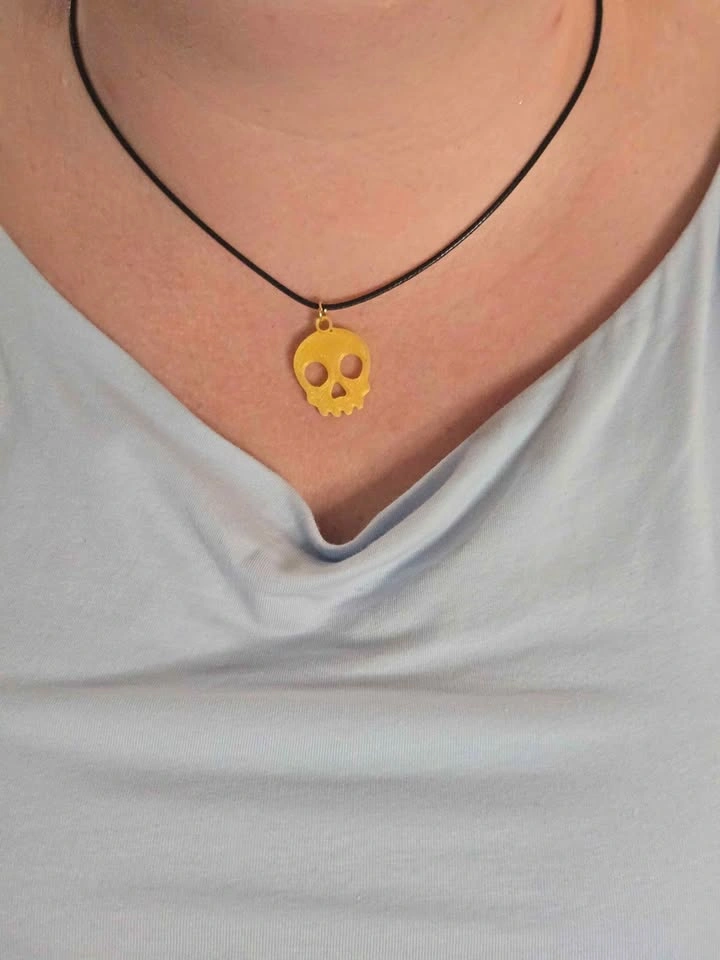 Gold Skull Necklace (3D Printed) - photo 2