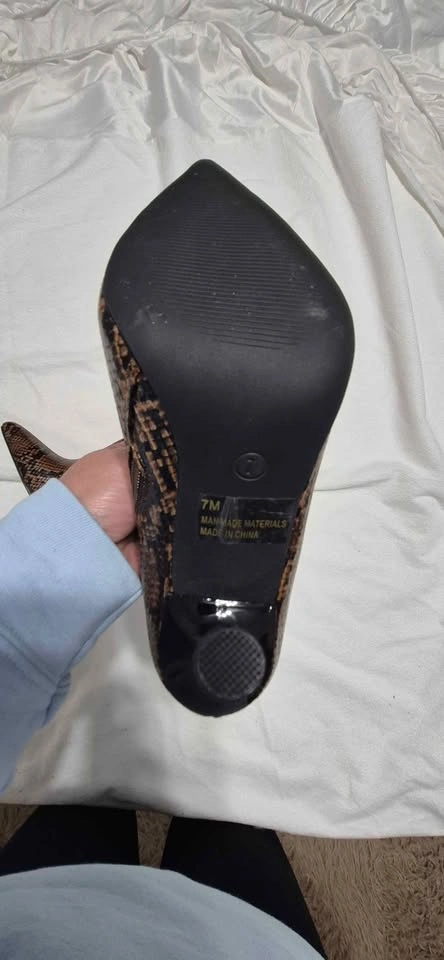 Snakeskin Print Slouchy Stiletto Ankle Boots Size 7 - photo 2
