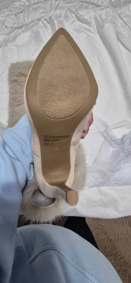 Beige Faux Fur Suede Stiletto Boots - photo 5