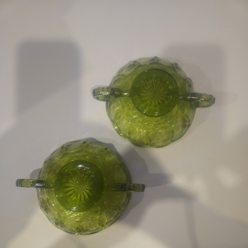 Pair Vintage Anchor Hocking Fairfield Avocado Green Bowls - photo 2