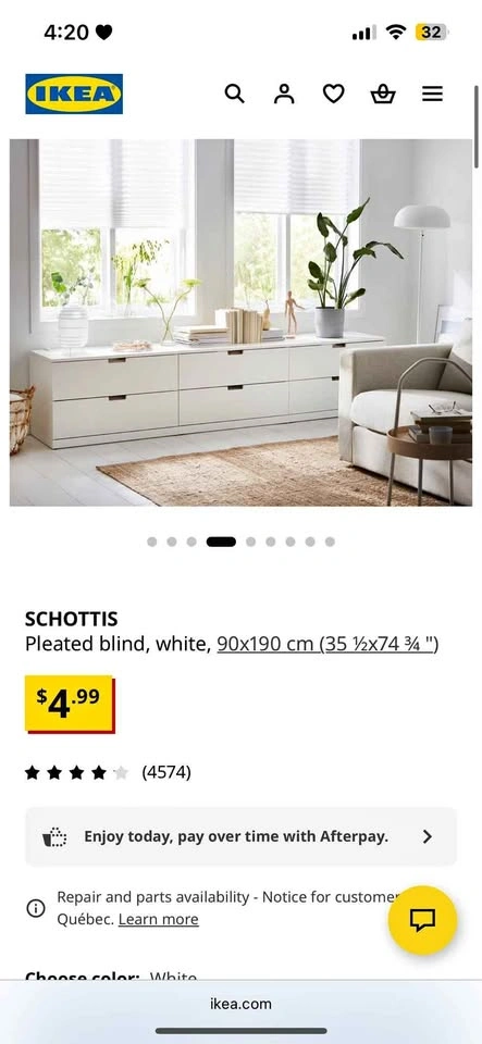 Brand new Schottis - ikea pleated blind x7