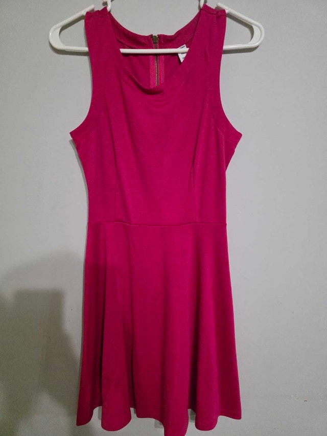 Old Navy Magenta Fit and Flare Dress - Size Small
