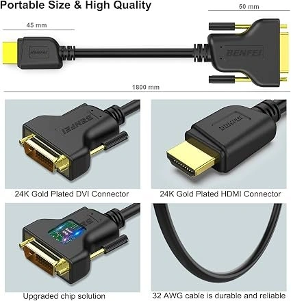 2pack BENFEI Bi-Directional HDMI to DVI-D Cable - photo 2