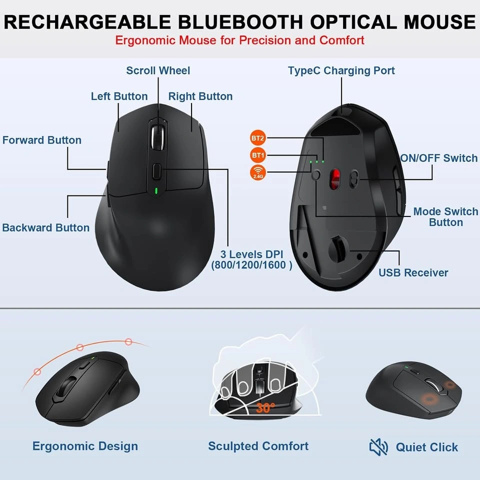 Multi-Device Ergonomic Keyboard and Mouse Combo - photo 2