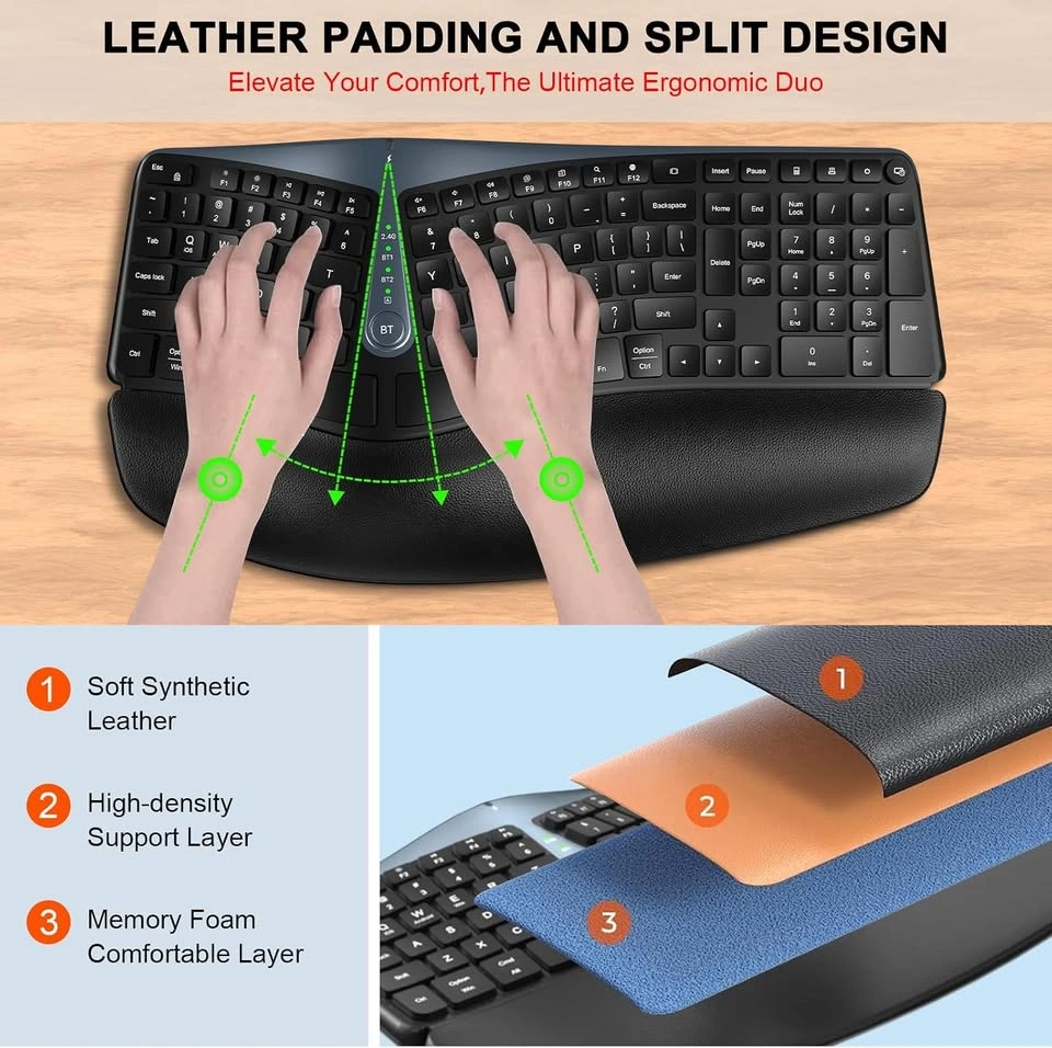 Multi-Device Ergonomic Keyboard and Mouse Combo - photo 3