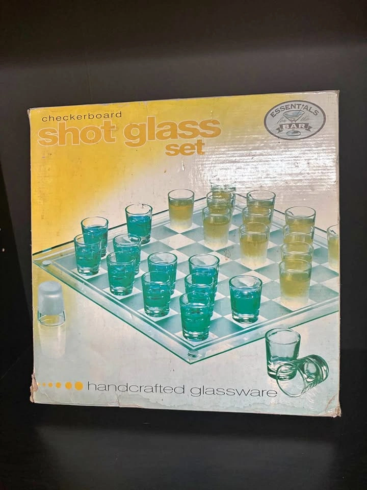 Essentials for the Bar Checkerboard Shot Glass Set