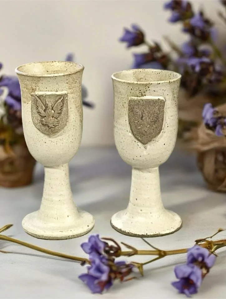 Pair of vintage ceramic goblets image indicator(5)