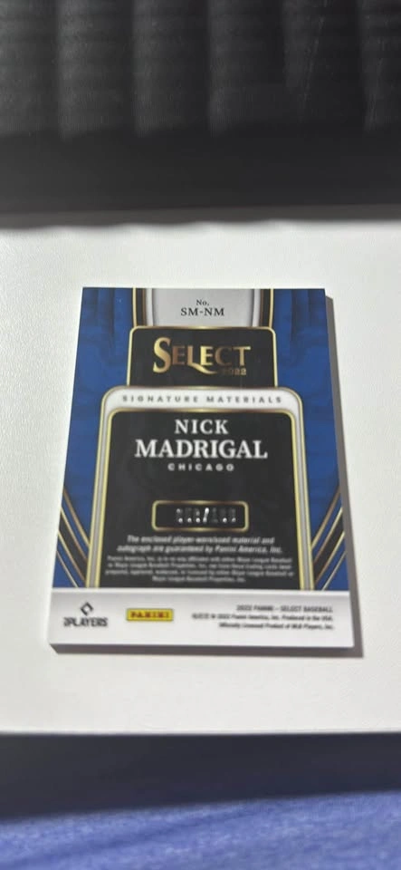 2022 Panini Select Nick Madrigal Signature Materials Jersey Auto - photo 2