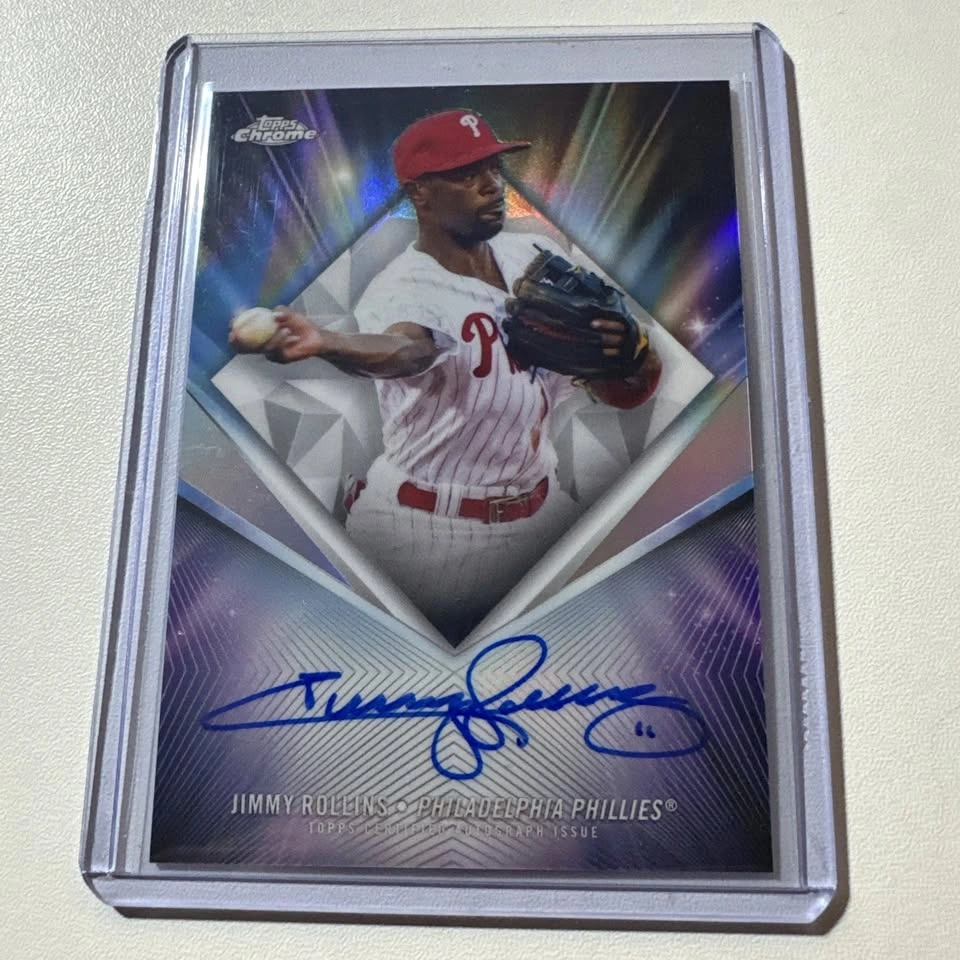 2024 Topps Chrome Jimmy Rollins 75th Diamond Autograph Card