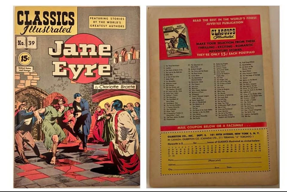 1947 Classics Illustrated Jane Eyre #39 Golden Age Comic Lot