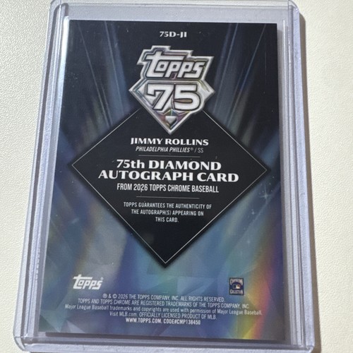 2026 Topps Chrome Jimmy Rollins 75th Diamond Autograph - photo 2