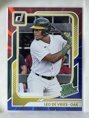 2026 Donruss Rated Prospect Red/Blue Laser Leo de Vries