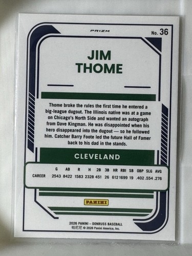 2026 Donruss Baseball - Optic Black Circles - Jim Thome - #36 - photo 2