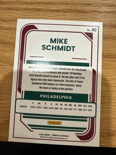 2026 Panini Donruss - Mike Schmidt #80 Holo - photo 2