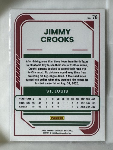 JIMMY CROOKS Rated Rookie #78 2026 Panini Donruss Optic - photo 2
