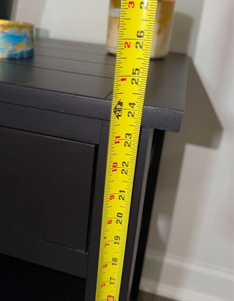 Black Nightstands with Drawer and Shelves – Set of 2 - photo 3