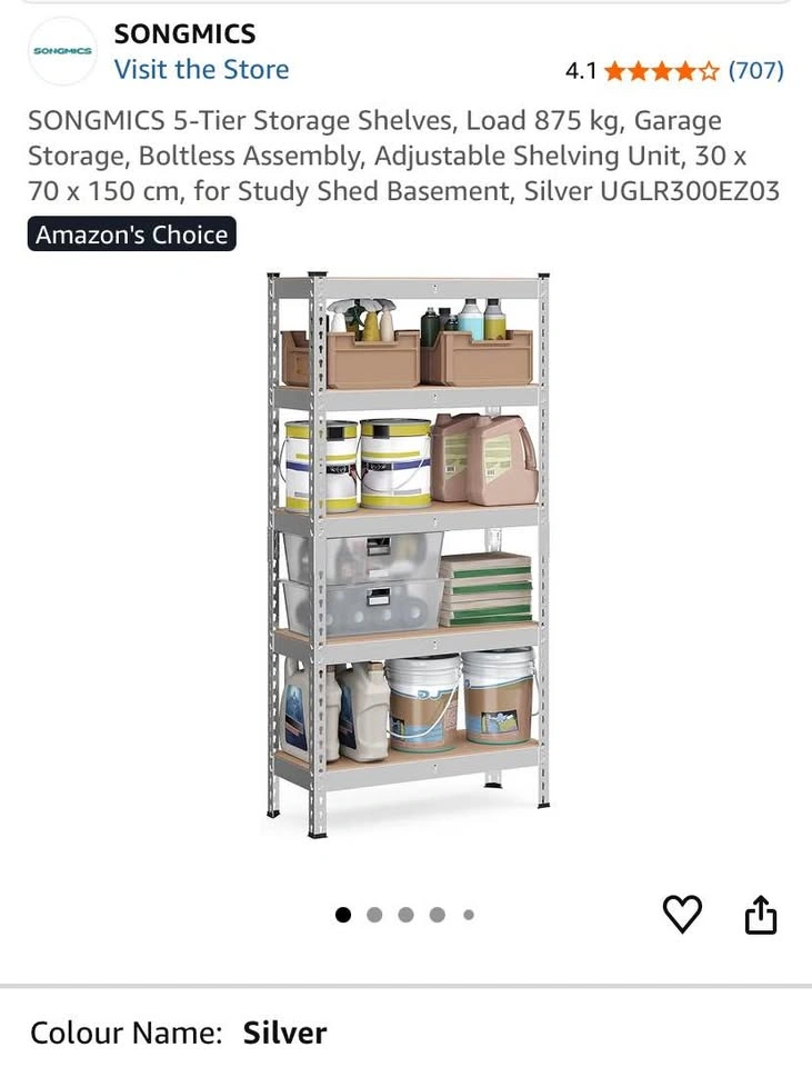 5-Tier Storage Shelves | Shelving Unit | Garage Storage - photo 3