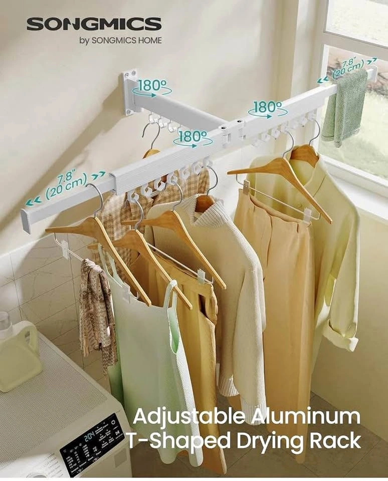 Brand New SONGMICS Wall-Mounted Clothes Drying Rack