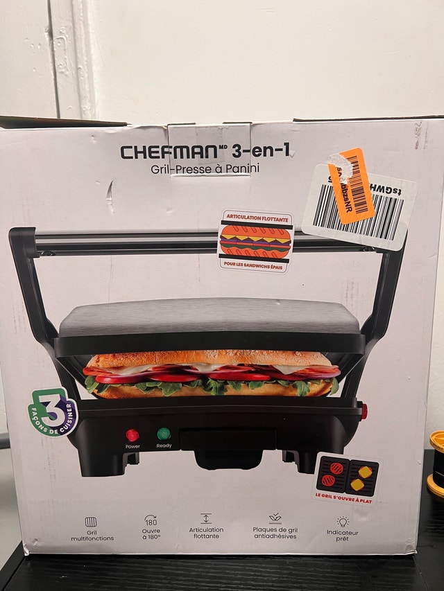 Chefman 3-in-1 Panini Press Grill