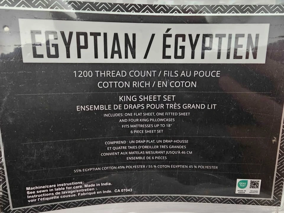 1200 Thread Count Egyptian Cotton Blend King Sheet Set - photo 2