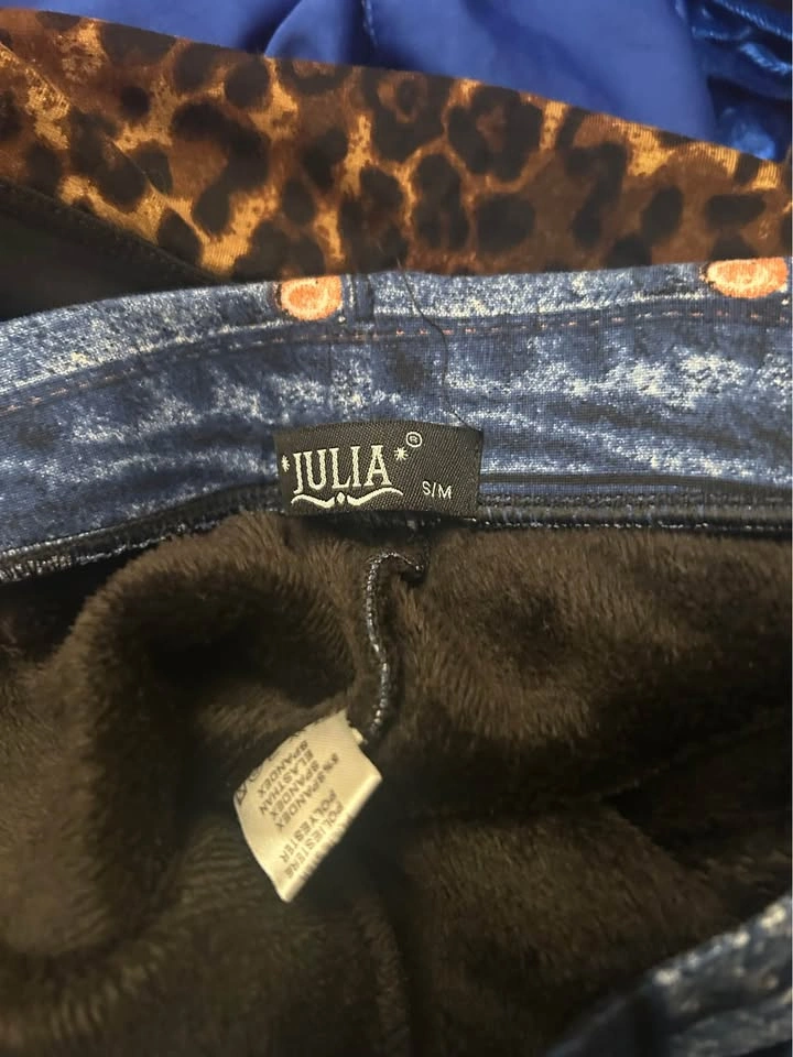 JULIA Fleece Lined Denim Print Leggings S/M - photo 3