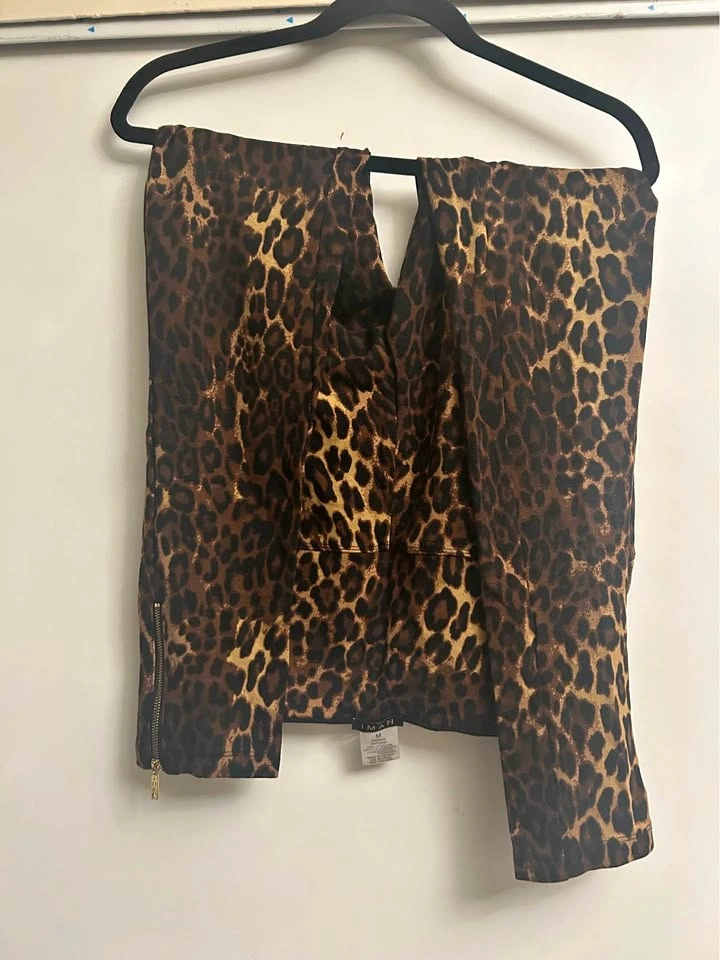 IMAN Leopard Print Pants Size M