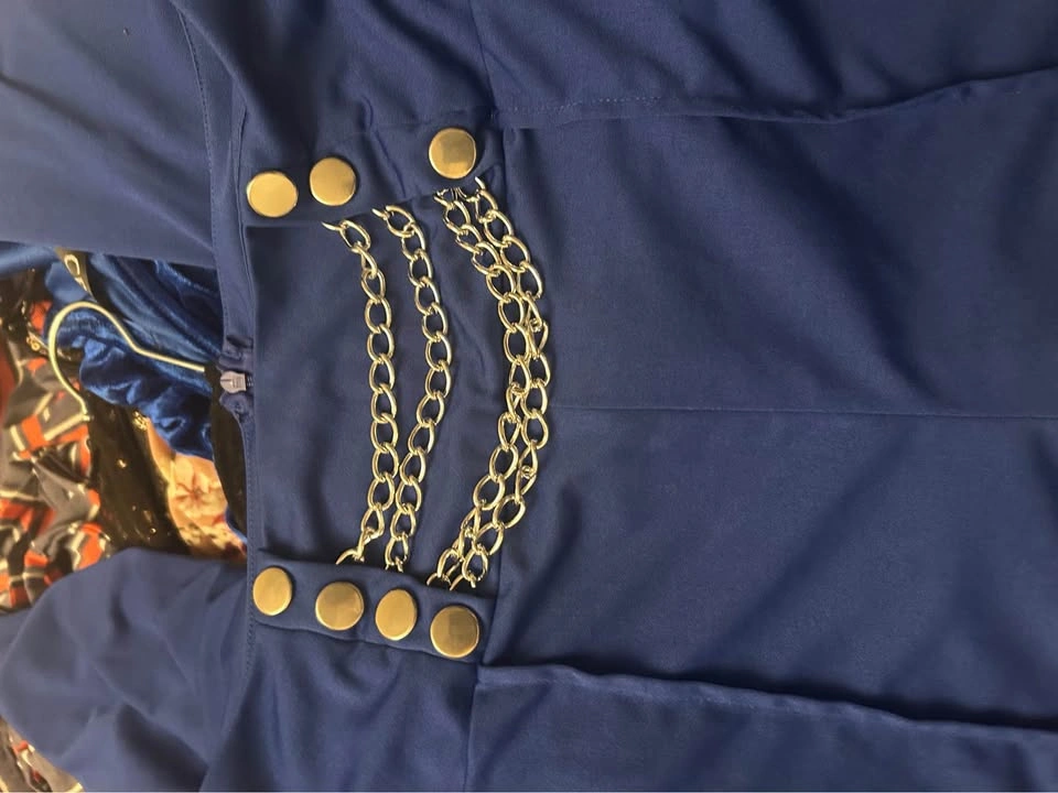 Blue Pants with Gold Chains - photo 2