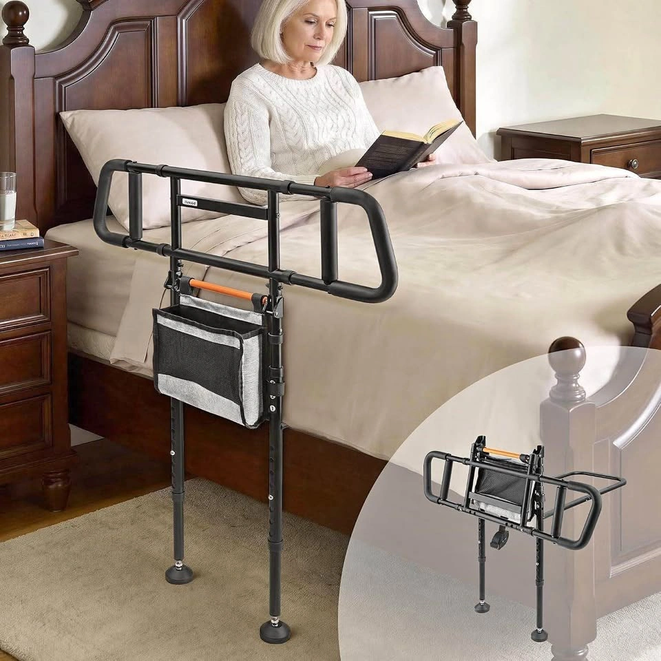 Brand New Long Folding Bedside Rail with Light