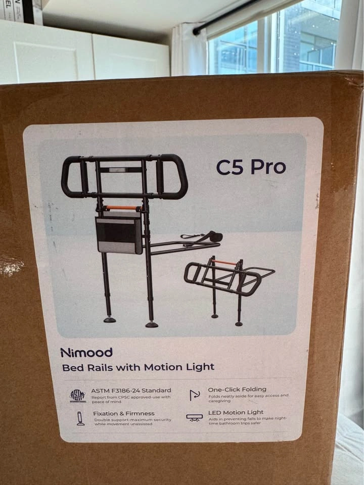 Brand New Long Folding Bedside Rail with Light - photo 3