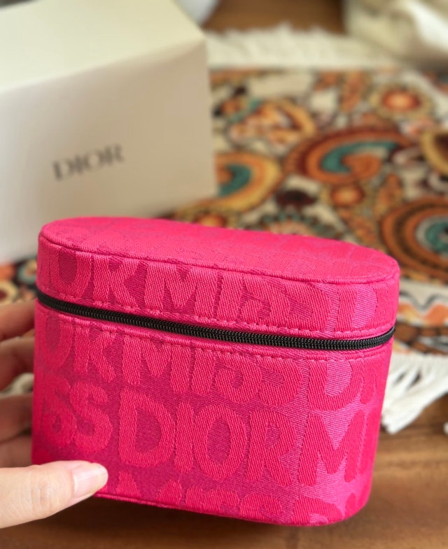 BNIB Dior Pink Monogram Cosmetic Travel Case
