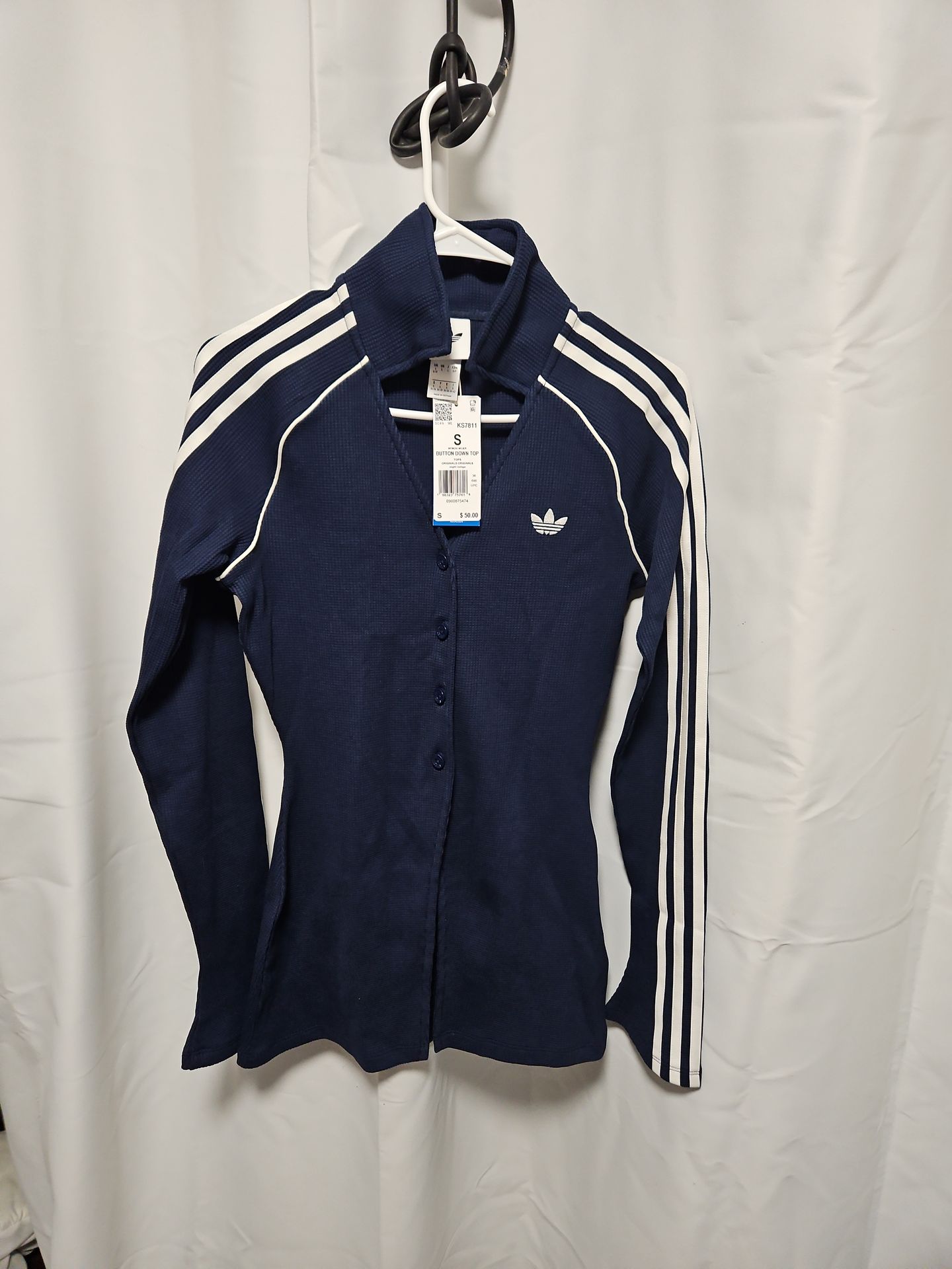 ADIDAS WAFFLE WOMENS BUTTON DOWN TOP