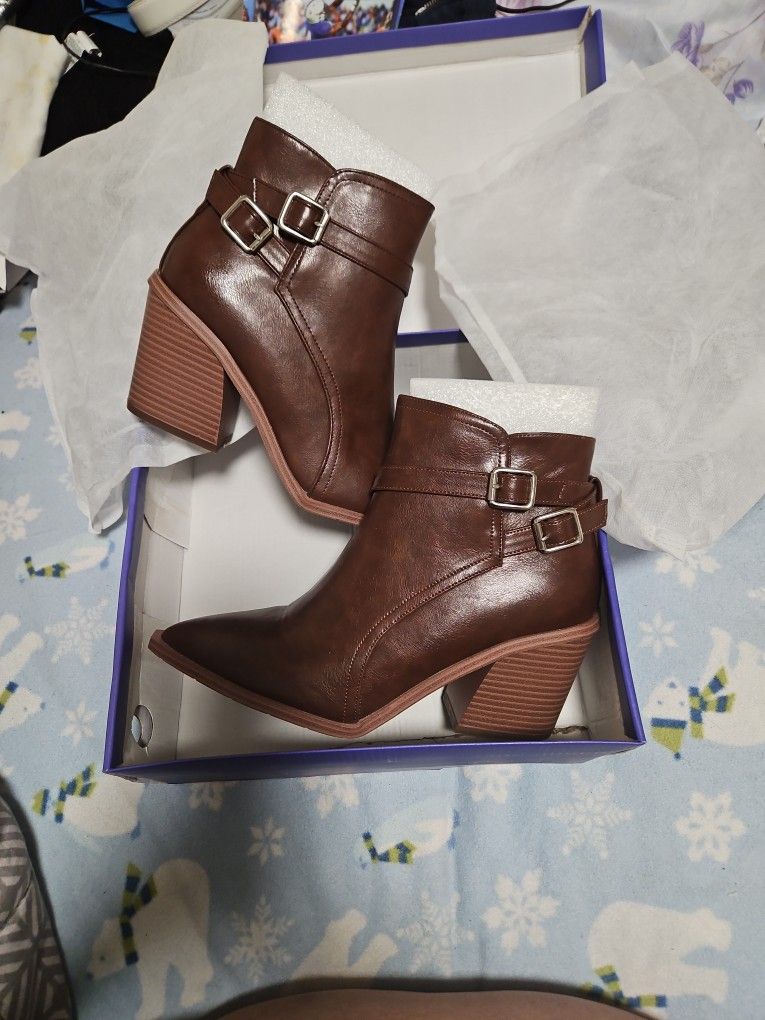 Vegan Leather Ankle BOOTS