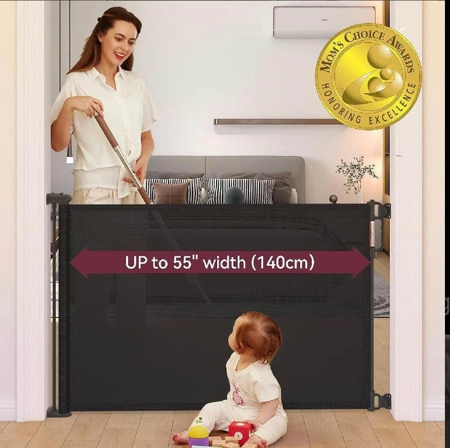 New in Box MomCozy Retractable Gate, Grey - photo 2