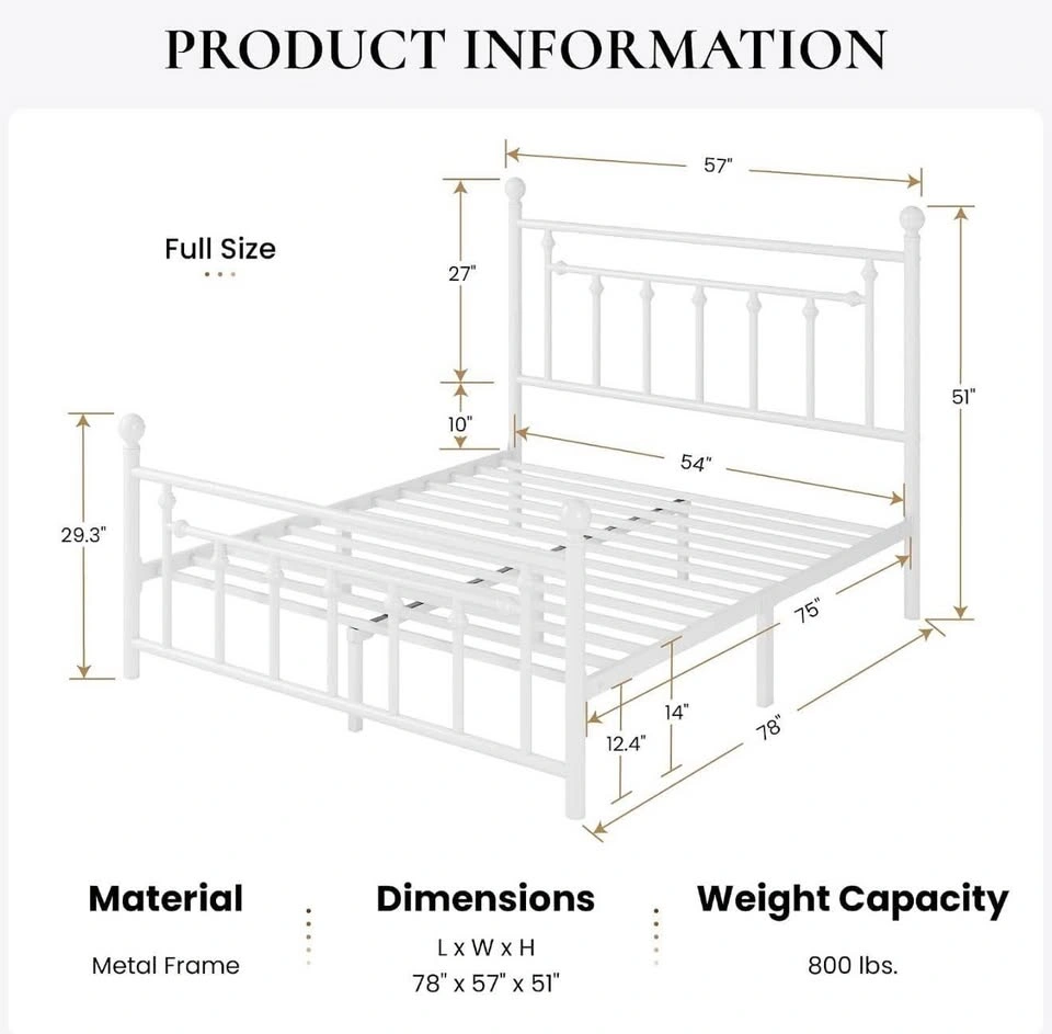 Brand New in Box SHA CERLIN Full Size Metal Bed Frame - photo 2