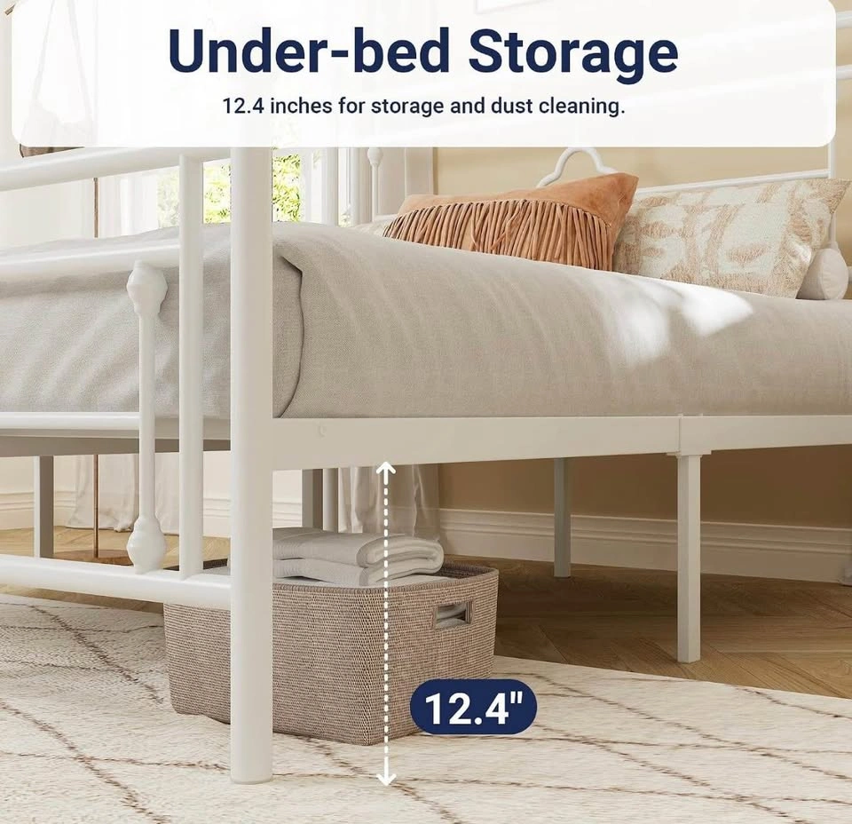 Brand New in Box twin Metal Platform Bed Frame, White - photo 2