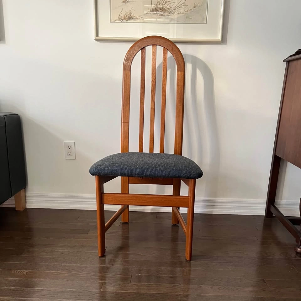 Set of 6 Teak Mcm High Back Dining Chairs by Nordic Furniture - photo 4