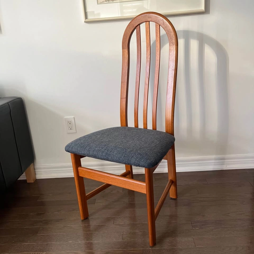 Set of 6 Teak Mcm High Back Dining Chairs by Nordic Furniture - photo 5