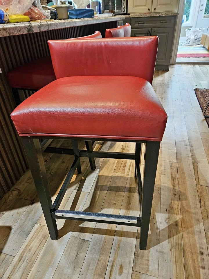 4 red counter high stool. Commercial grade